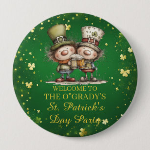 Fröhliche St. Patrick’s Day Party-Illustration Button