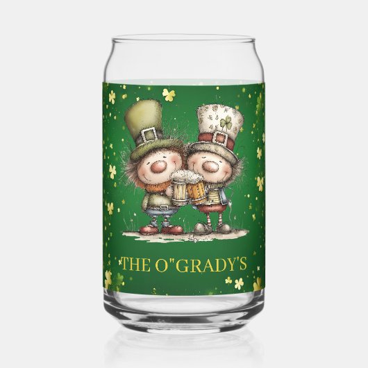 Fröhliche St. Patrick’s Day Party-Illustration Dosenglas (Vorderseite)