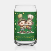 Fröhliche St. Patrick’s Day Party-Illustration Dosenglas (Rückseite)