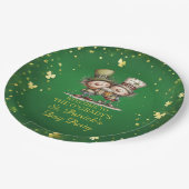 Fröhliche St. Patrick’s Day Party-Illustration Pappteller (Schrägansicht)