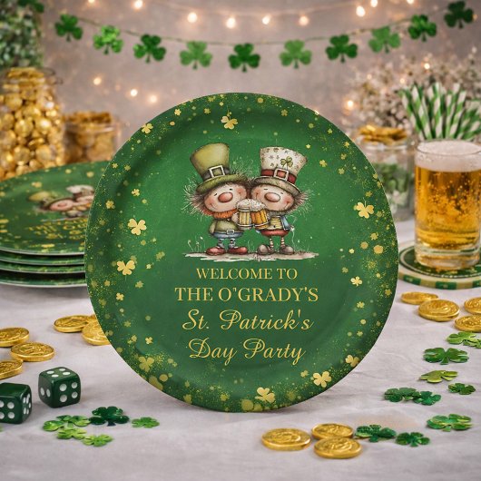 Fröhliche St. Patrick’s Day Party-Illustration Pappteller