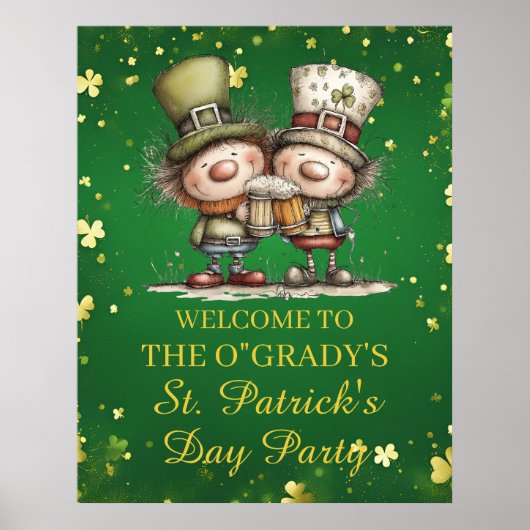 Fröhliche St. Patrick’s Day Party-Illustration Poster (Vorne)