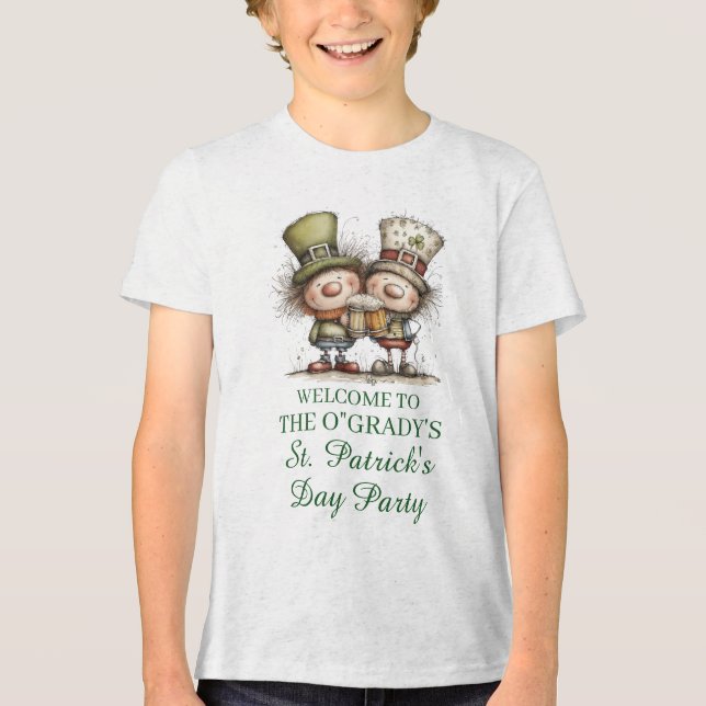 Fröhliche St. Patrick’s Day Party-Illustration Tri-Blend Shirt (Vorderseite)