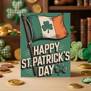 Fröhliche St. Patrick-Tage Irische Flagge Stolz Feiertagskarte