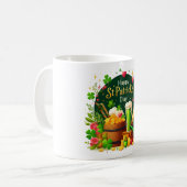 Fröhliche St. Patrick's Day Festliche Feier Kaffeetasse (Vorderseite Links)