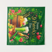 Fröhliche St. Patrick's Day Festliche Feier Wandteppich (Vorderseite (Horizontal))