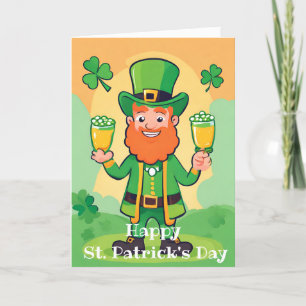 Fröhliche St. Patrick's Day Karte mit spielhaftem 