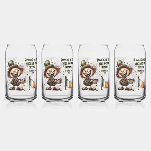 Fröhliche St. Patrick's Day Leprechaun Kunst Dosenglas (Vorderseite)