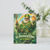 Fröhliche St. Patrick's Day Party-Illustration Postkarte (Stehend Vorderseite)