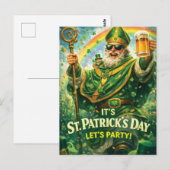 Fröhliche St. Patrick's Day Party-Illustration Postkarte (Vorne/Hinten)