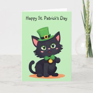 Fröhliche St. Patrick's Day Spielkatzenkarte Feiertagskarte