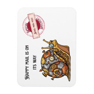 Fröhliche Steampunk-Schnitzpostkarte Magnet