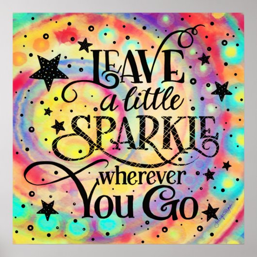 Fröhliche Sterne Verließ einen Sparkle Poster (Vorne)