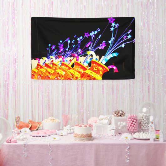 Fröhliche Sternenexplosionen Banner (Party)