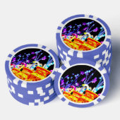 Fröhliche Sternenexplosionen Pokerchips (Stapel)