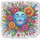 Fröhliche Sticker mit einem Lächeln Mond (Vorderseite)