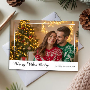 Fröhliche Stimmung nur romantische Weihnachtsfotok Feiertagskarte
