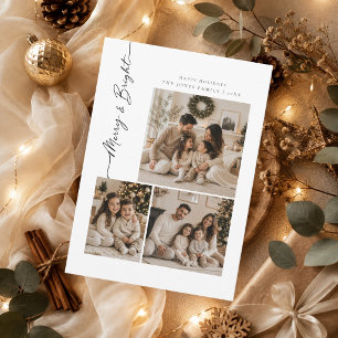 Fröhliche & strahlende Familienfoto-Collage Weihna Feiertagskarte