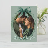 Fröhliche & strahlende Foto-Weihnachtsgrüße Feiertagskarte (Stehend Vorderseite)