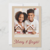 Fröhliche & strahlende Gingham-Festtags-Weihnachts Feiertagskarte (Vorderseite)