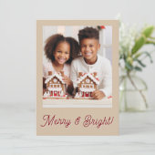 Fröhliche & strahlende Gingham-Festtags-Weihnachts Feiertagskarte (Stehend Vorderseite)