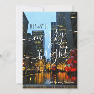 Fröhliche & strahlende Midtown NYC Fotografie Weih Feiertagskarte