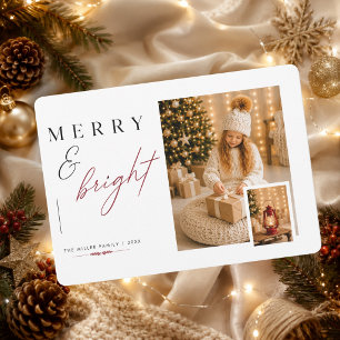Fröhliche & strahlende moderne Familien-Weihnachts Feiertagskarte