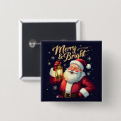 Fröhliche, strahlende Santa-Claus-Illustration mit Button (Vorne & Hinten)