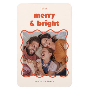 Fröhliche & strahlende wellige Rahmen-Weihnachtsde Magnet