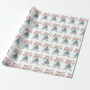 Fröhliche Strick-Weihnachten Garn Weihnachtsbaum S Geschenkpapier