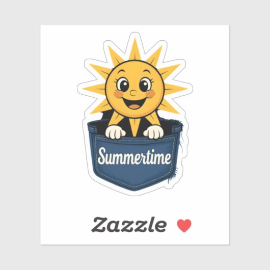 fröhliche Sun Pocket Art Sticker (Blatt)