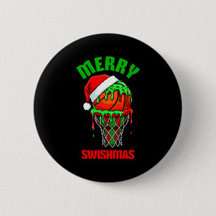 Fröhliche Swishmas Basketball hässliches Weihnacht Button