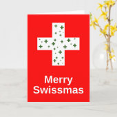 Fröhliche Swissmas! Weihnachtsgrüße Karte (Gelbe Blume)