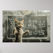 Fröhliche Tabby Cat Mathematik im Klassenzimmer Poster (Vorne)