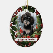 Fröhliche Teacup Phantom Poodle Weihnachten Keramik Ornament (Rechts)