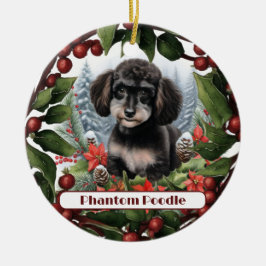 Fröhliche Teacup Phantom Poodle Weihnachten Keramik Ornament