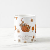 Fröhliche Thanksgiving-Gnom-Blumenkunst Kaffeetasse (Mittel)