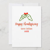 Fröhliche Thanksgiving Rotgrüne Blätter Kirsche Na Einladung (Rückseite)