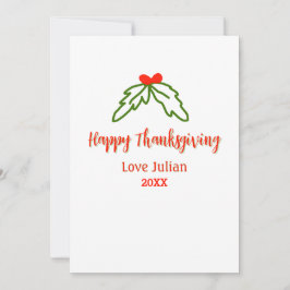 Fröhliche Thanksgiving Rotgrüne Blätter Kirsche Na Einladung