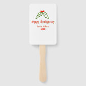 Fröhliche Thanksgiving Rotgrüne Blätter Kirsche Na Fächer (Rückseite)