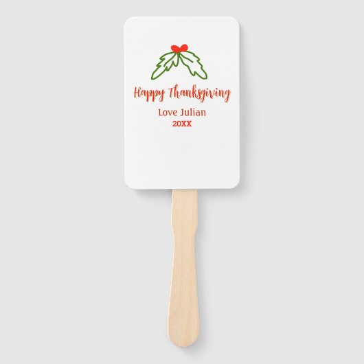 Fröhliche Thanksgiving Rotgrüne Blätter Kirsche Na Fächer (Vorderseite)