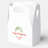 Fröhliche Thanksgiving Rotgrüne Blätter Kirsche Na Geschenkschachtel (Geöffnet)