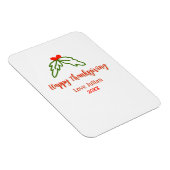 Fröhliche Thanksgiving Rotgrüne Blätter Kirsche Na Magnet (Rechte Seite)