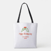 Fröhliche Thanksgiving Rotgrüne Blätter Kirsche Na Tasche (Rückseite)