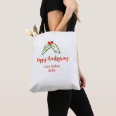 Fröhliche Thanksgiving Rotgrüne Blätter Kirsche Na Tasche (Von Nahem)