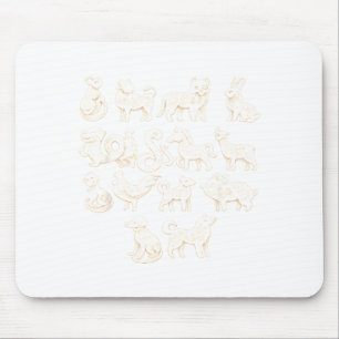 Fröhliche Tiere des Lunar Neujahrs 12 Chinesische Mousepad