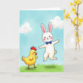 Fröhliche Tierfreunde Karte (Gelbe Blume)