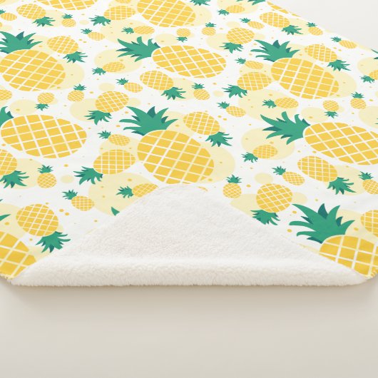 Fröhliche tropische Ananas Sherpa Fleece Blanke Sherpadecke (3/4)
