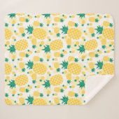 Fröhliche tropische Ananas Sherpa Fleece Blanke Sherpadecke (Vorderseite (Horizontal))