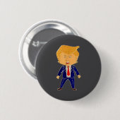 Fröhliche Trump Cartoon – Lustiger 2026 Meme Trend Button (Vorne & Hinten)